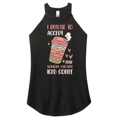 Iced Coffee Cold Brew Latte Coffeeholic Caffeine Espresso Women’s Perfect Tri Rocker Tank