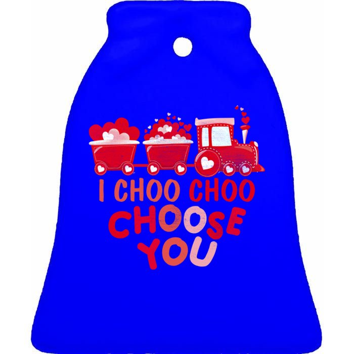 I Choo Choo Choose You Valentines Day Train Meaningful Gift Ceramic Bell Ornament