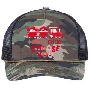 I Choo Choo Choose You Valentines Day Train Meaningful Gift Retro Rope Trucker Hat Cap