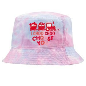 I Choo Choo Choose You Valentines Day Train Meaningful Gift Tie-Dyed Bucket Hat