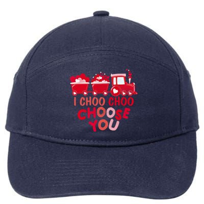 I Choo Choo Choose You Valentines Day Train Meaningful Gift 7-Panel Snapback Hat