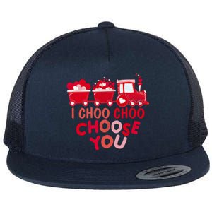 I Choo Choo Choose You Valentines Day Train Meaningful Gift Flat Bill Trucker Hat