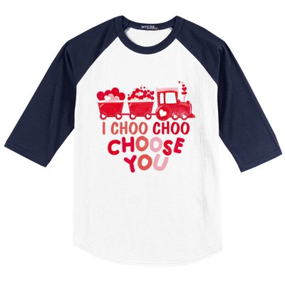 I Choo Choo Choose You Valentines Day Train Meaningful Gift Baseball Sleeve Shirt