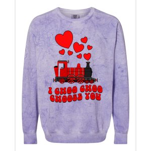 I Choo Choo Choose You Valentines Day Train Gift Colorblast Crewneck Sweatshirt