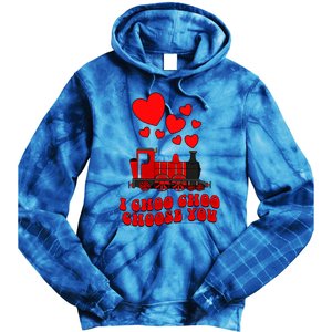 I Choo Choo Choose You Valentines Day Train Gift Tie Dye Hoodie