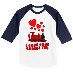 I Choo Choo Choose You Valentines Day Train Gift Baseball Sleeve Shirt