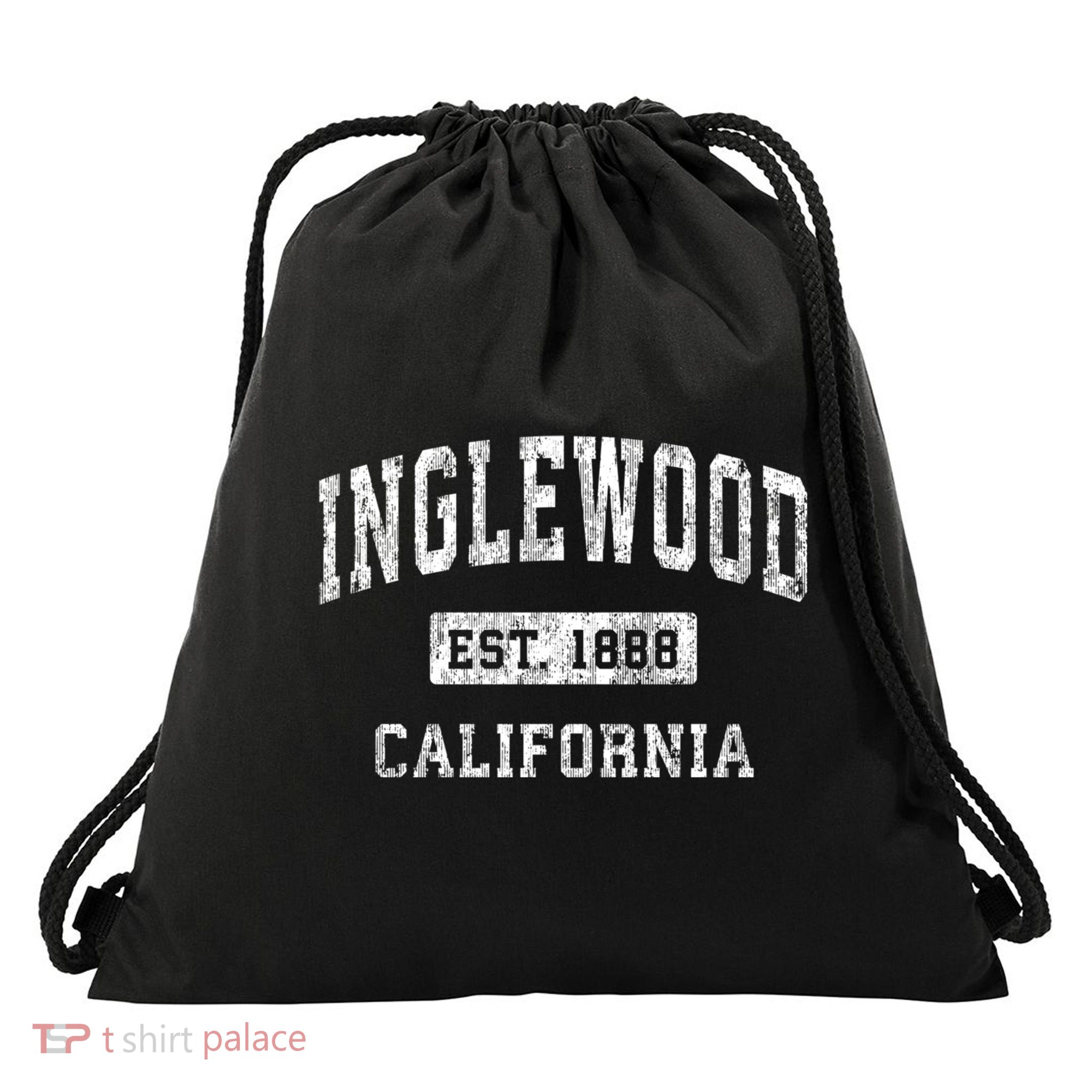 Inglewood California Ca Vintage Established Sports Design Drawstring Bag