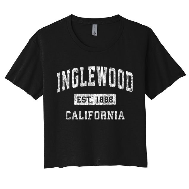 Inglewood California Ca Vintage Established Sports Design Crop Top