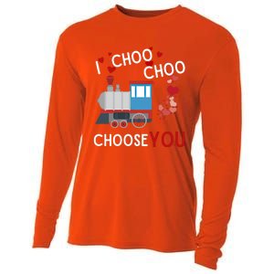 I Choo Choo Choose You Valentines Day Train Gift Cooling Performance Long Sleeve Crew