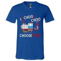 I Choo Choo Choose You Valentines Day Train Gift V-Neck T-Shirt