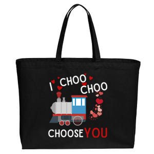 I Choo Choo Choose You Valentines Day Train Gift Cotton Canvas Jumbo Tote