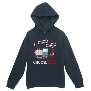 I Choo Choo Choose You Valentines Day Train Gift Urban Pullover Hoodie