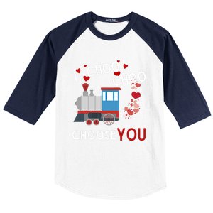 I Choo Choo Choose You Valentines Day Train Gift Baseball Sleeve Shirt