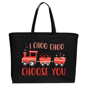 I Choo Choo Choose You Valentines Day Train Gift Cotton Canvas Jumbo Tote