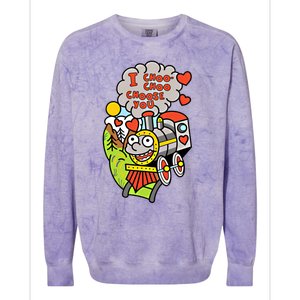 I Choo Choo Choose You Valentines Day Train Gift Colorblast Crewneck Sweatshirt