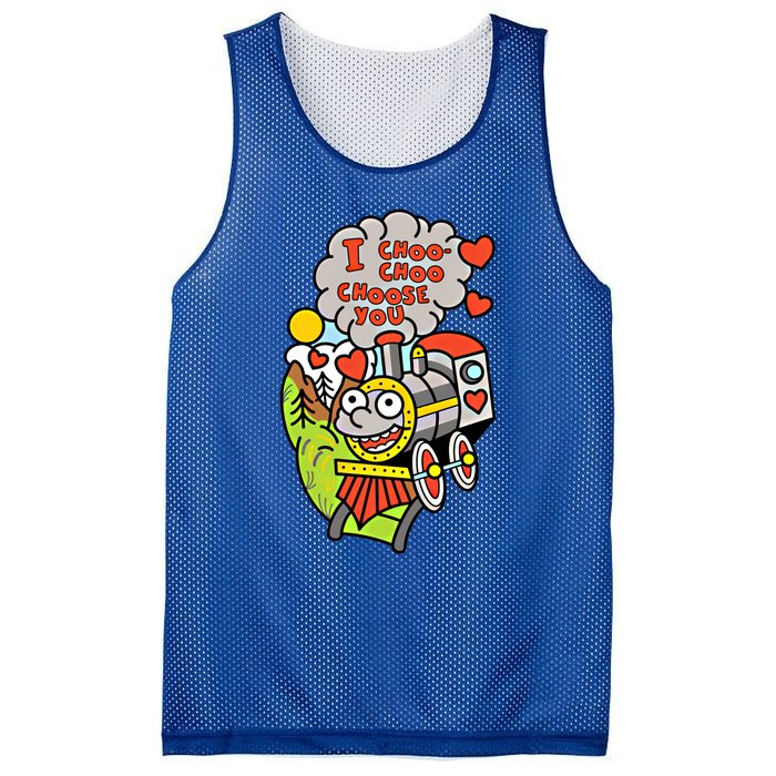 I Choo Choo Choose You Valentines Day Train Gift Mesh Reversible Basketball Jersey Tank