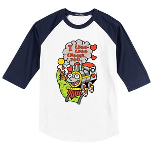 I Choo Choo Choose You Valentines Day Train Gift Baseball Sleeve Shirt