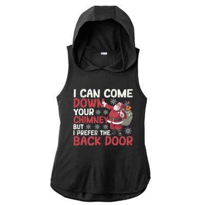 I Can Come Down Your Chimney Dirty Santa Claus Jokes Xmas Pj Gift Ladies PosiCharge Tri-Blend Wicking Draft Hoodie Tank