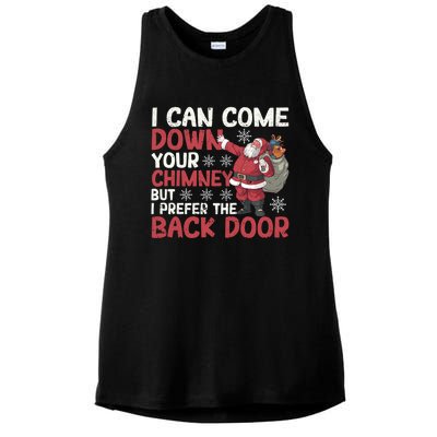 I Can Come Down Your Chimney Dirty Santa Claus Jokes Xmas Pj Gift Ladies PosiCharge Tri-Blend Wicking Tank