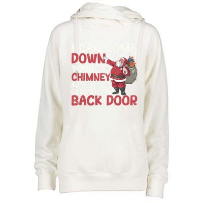 I Can Come Down Your Chimney Dirty Santa Claus Jokes Xmas Pj Gift Womens Funnel Neck Pullover Hood