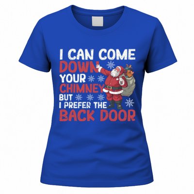 I Can Come Down Your Chimney Dirty Santa Claus Jokes Xmas Pj Gift Women's T-Shirt