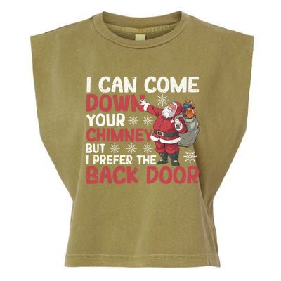 I Can Come Down Your Chimney Dirty Santa Claus Jokes Xmas Pj Gift Garment-Dyed Women's Muscle Tee