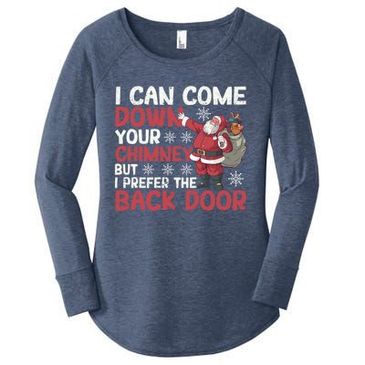 I Can Come Down Your Chimney Dirty Santa Claus Jokes Xmas Pj Gift Women's Perfect Tri Tunic Long Sleeve Shirt