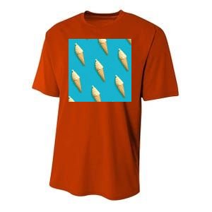 Ice Cream Cone Pattern Youth Performance Sprint T-Shirt