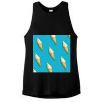 Ice Cream Cone Pattern Ladies PosiCharge Tri-Blend Wicking Tank