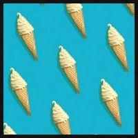 Ice Cream Cone Pattern Ladies PosiCharge Tri-Blend Wicking Tank