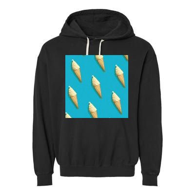 Ice Cream Cone Pattern Garment-Dyed Fleece Hoodie