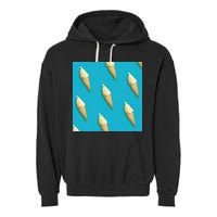 Ice Cream Cone Pattern Garment-Dyed Fleece Hoodie