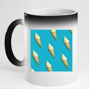 Ice Cream Cone Pattern 11oz Black Color Changing Mug