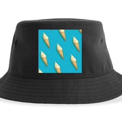 Ice Cream Cone Pattern Sustainable Bucket Hat