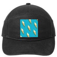Ice Cream Cone Pattern 7-Panel Snapback Hat