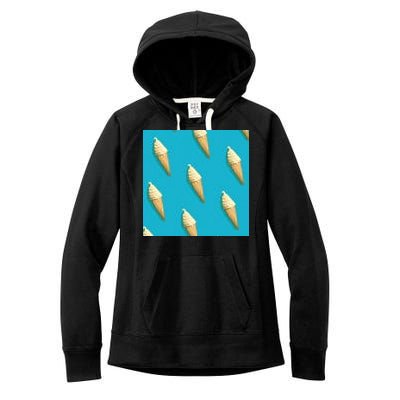 Ice Cream Cone Pattern Women's Fleece Hoodie