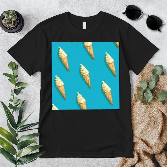 Ice Cream Cone Pattern Premium T-Shirt