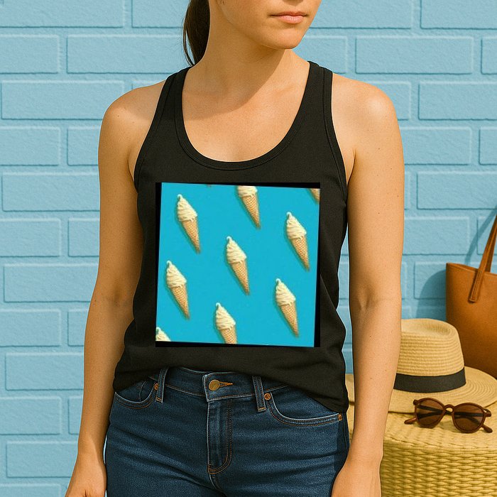 Ice Cream Cone Pattern Womens Tank Top
