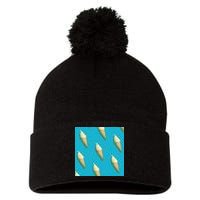 Ice Cream Cone Pattern Pom Pom 12in Knit Beanie
