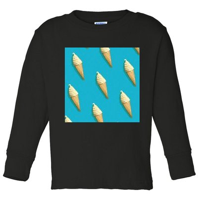 Ice Cream Cone Pattern Toddler Long Sleeve Shirt