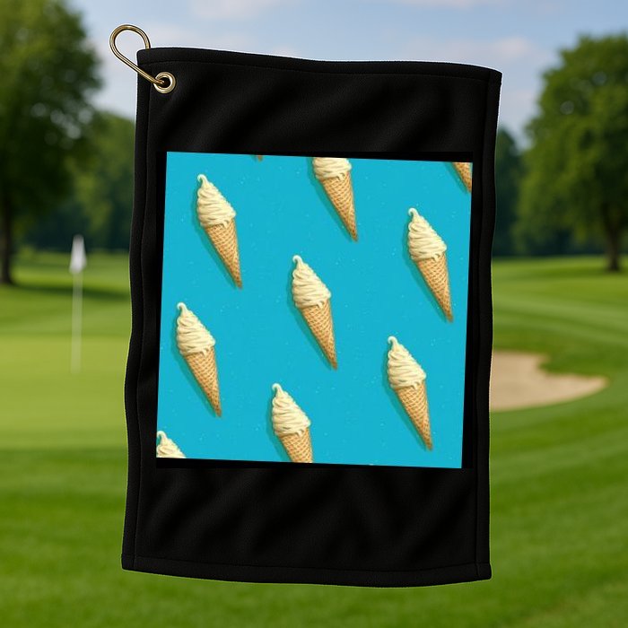 Ice Cream Cone Pattern Golf Towel