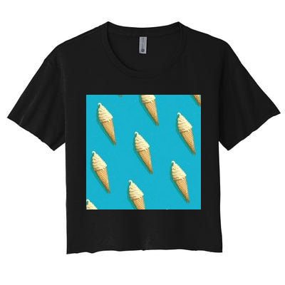 Ice Cream Cone Pattern Crop Top