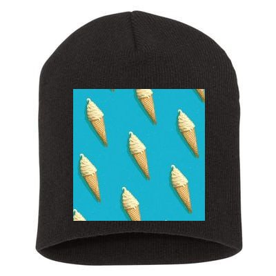 Ice Cream Cone Pattern Short Acrylic Beanie