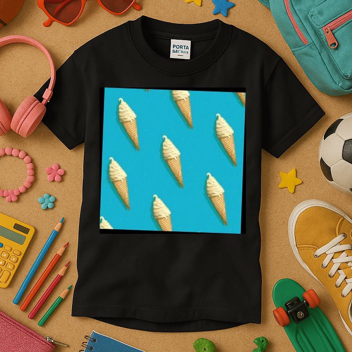 Ice Cream Cone Pattern Kids T-Shirt