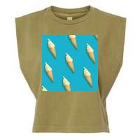 Ice Cream Cone Pattern Garment-Dyed Women's Muscle Tee