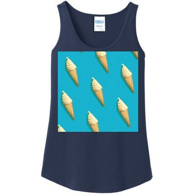 Ice Cream Cone Pattern Ladies Essential Tank