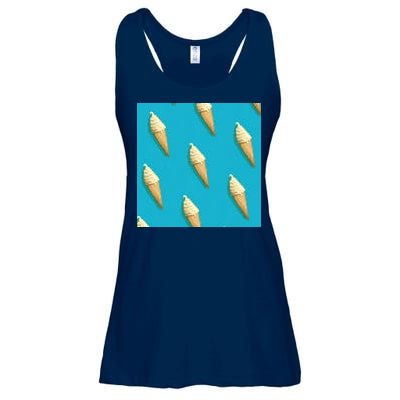 Ice Cream Cone Pattern Ladies Essential Flowy Tank