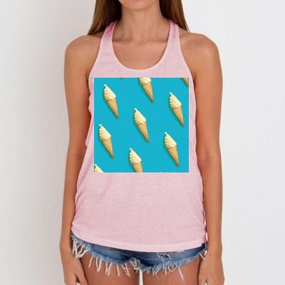 Ice Cream Cone Pattern Women's Knotted Racerback Tank