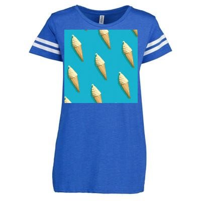 Ice Cream Cone Pattern Enza Ladies Jersey Football T-Shirt