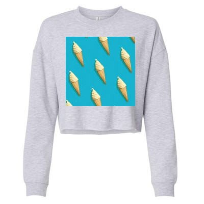 Ice Cream Cone Pattern Cropped Pullover Crew